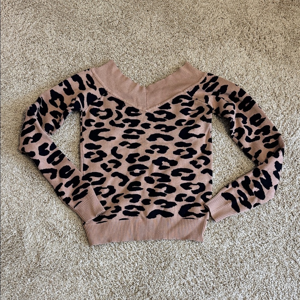 Guess Animal Print V-Neck Sweater